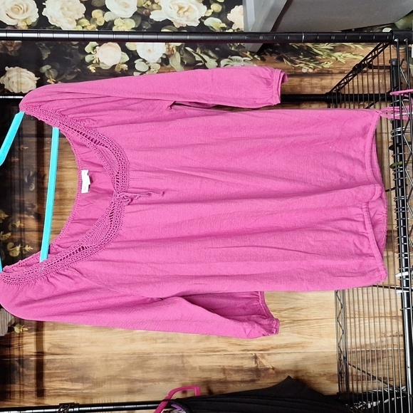 GAP PINK 3/4 SLEEVE BLOUSE MEDIUM - Picture 1 of 5